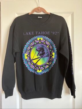 Vintage Black Lake Tahoe '92 Ski Graphic Crewneck